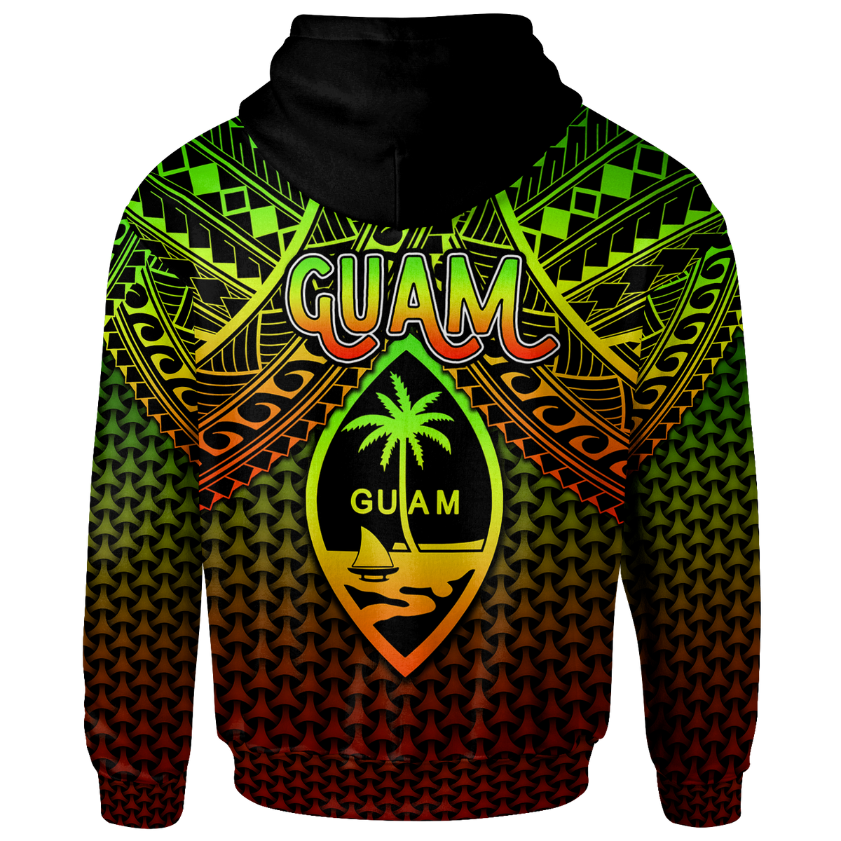 Polynesian Guam Zip up Hoodie Reggae Vintage Polynesian Patterns - Polynesian Pride