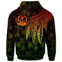 Vanuatu Custom Zip up Hoodie Polynesian Wings (Reggae) - Polynesian Pride