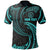 Palau Polynesian Custom Polo Shirt Neon Blue Tribal Wave Unisex Blue - Polynesian Pride