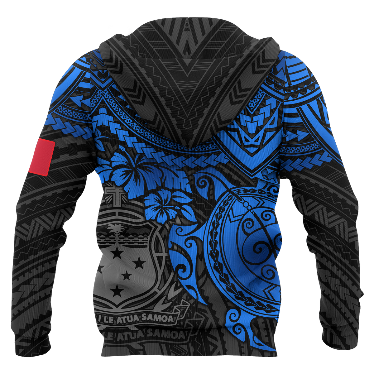 Samoa Polynesian Hoodie (Zip up) Blue Turtle - Polynesian Pride