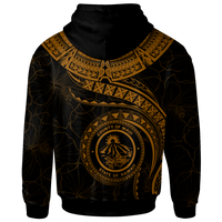 Polynesian Hawaii Hoodie Maui Polynesian Waves (Golden) - Polynesian Pride