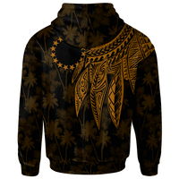 Cook Islands Zip up Hoodie Polynesian Wings (Golden) - Polynesian Pride
