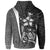 Cook Islands Polynesian Zip up Hoodie White Turtle with Hook - Polynesian Pride