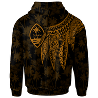 Guam Zip up Hoodie Polynesian Wings (Golden) - Polynesian Pride