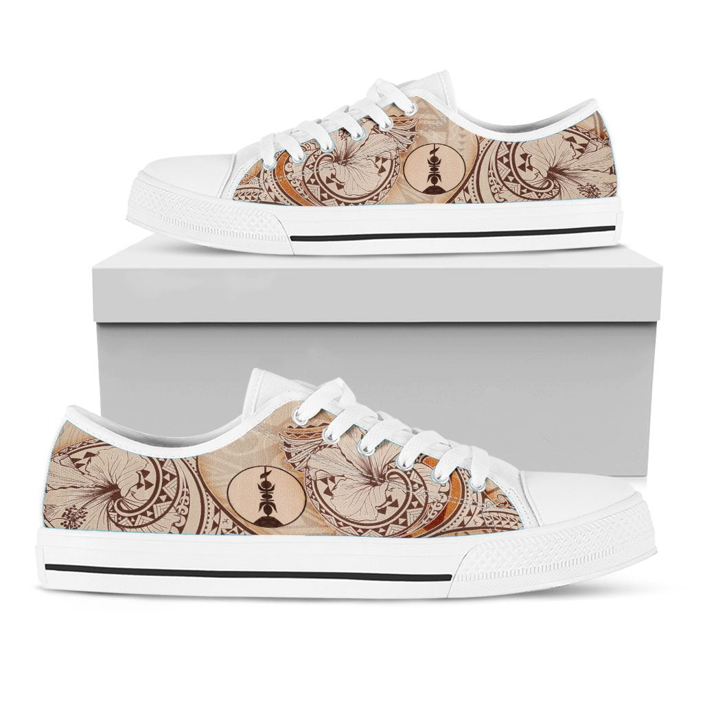 New Caledonia Low Top Shoes - Hibiscus Flowers Vintage Style - Polynesian Pride