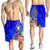 Fiji Men's Shorts - Turtle Plumeria (Blue) - Polynesian Pride