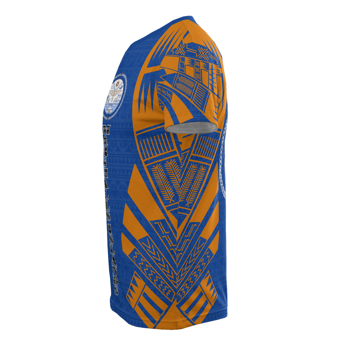 Marshall Islands T Shirt Marshall Islands Seal Polynesian Tattoo Blue Style - Polynesian Pride