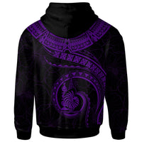 New Caledonia Polynesian Zip up Hoodie New Caledonia Waves (Purple) - Polynesian Pride