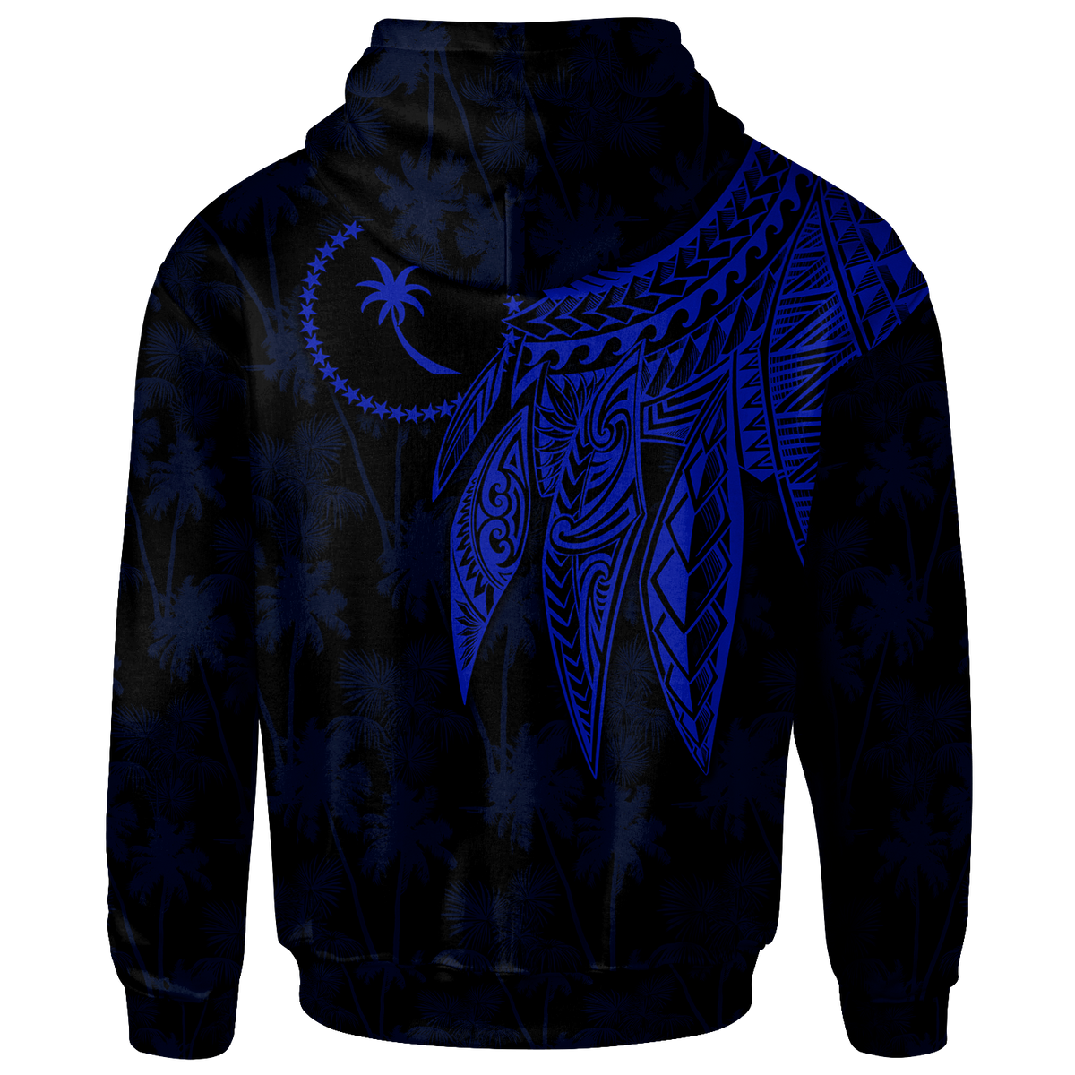 Chuuk Custom Hoodie Polynesian Wings (Blue) - Polynesian Pride