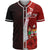 Fiji Polynesian Custom Personalised Baseball Shirt - Coat Of Arm With Hibiscus Unisex Red - Polynesian Pride