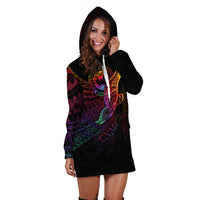 Northern Mariana Islands Hoodie Dress - Butterfly Polynesian Style - Polynesian Pride