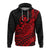 Hawaii Humpback Whale With Hibiscus Tribal Red Hoodie LT12 - Polynesian Pride