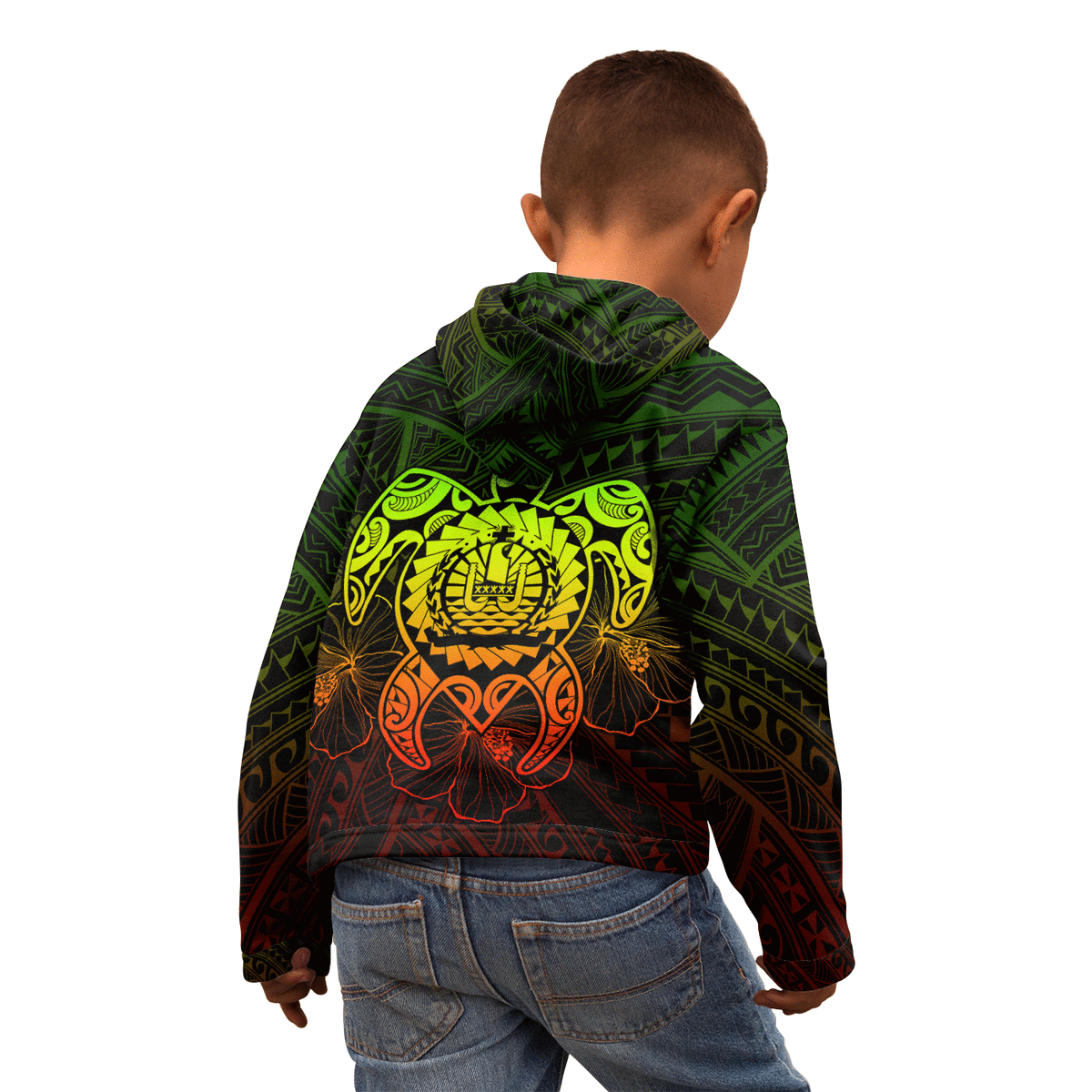 Tahiti Polynesian Custom Hoodie Vintage Polynesian Turtle (Reggae) - Polynesian Pride