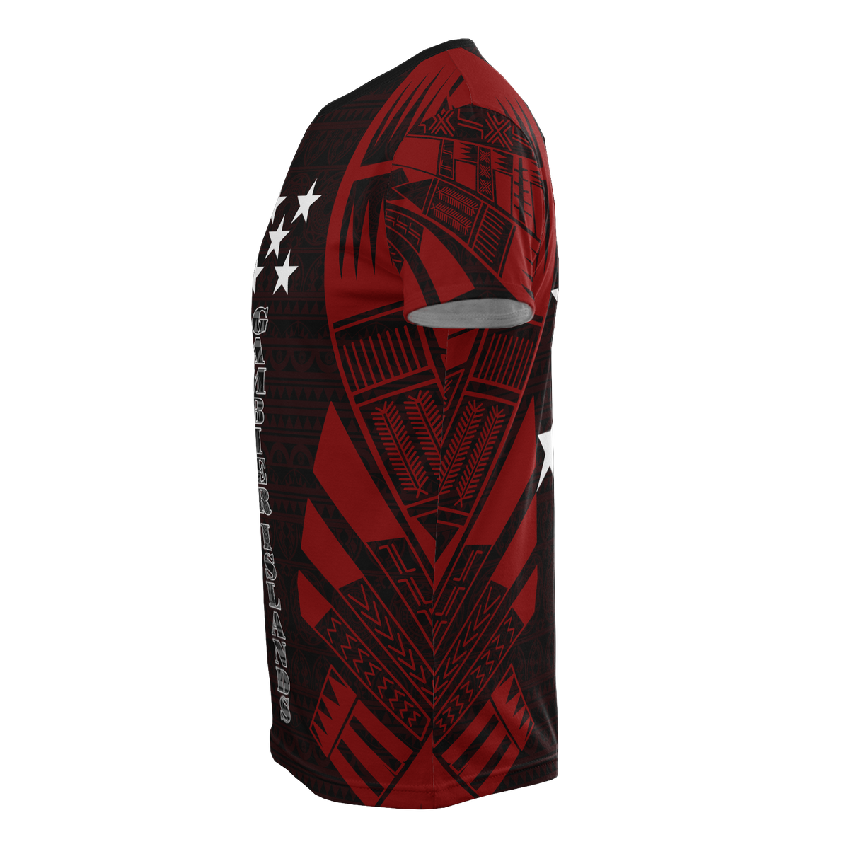 Gambier Islands T Shirt National Flag Polynesian Tattoo Red Style - Polynesian Pride
