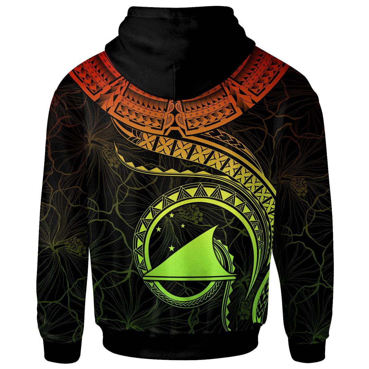 Tokelau Polynesian Custom Zip up Hoodie Tokelau Waves (Reggae) - Polynesian Pride