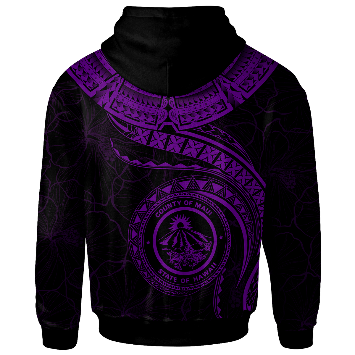 Polynesian Hawaii Hoodie Maui Polynesian Waves (Purple) - Polynesian Pride