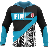 Fiji All Over Hoodie Tapa Firm Style Unisex Black - Polynesian Pride