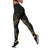 Palau Polynesian Women's Legging - Gold Tribal Wave Black - Polynesian Pride