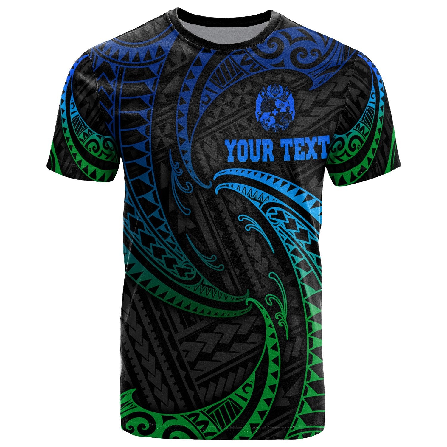 Tonga Polynesian Custom T Shirt Blue Tribal Wave Ver.02 Unisex Blue - Polynesian Pride