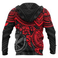 Polynesian Hawaii Hoodie Red Turtle - Polynesian Pride