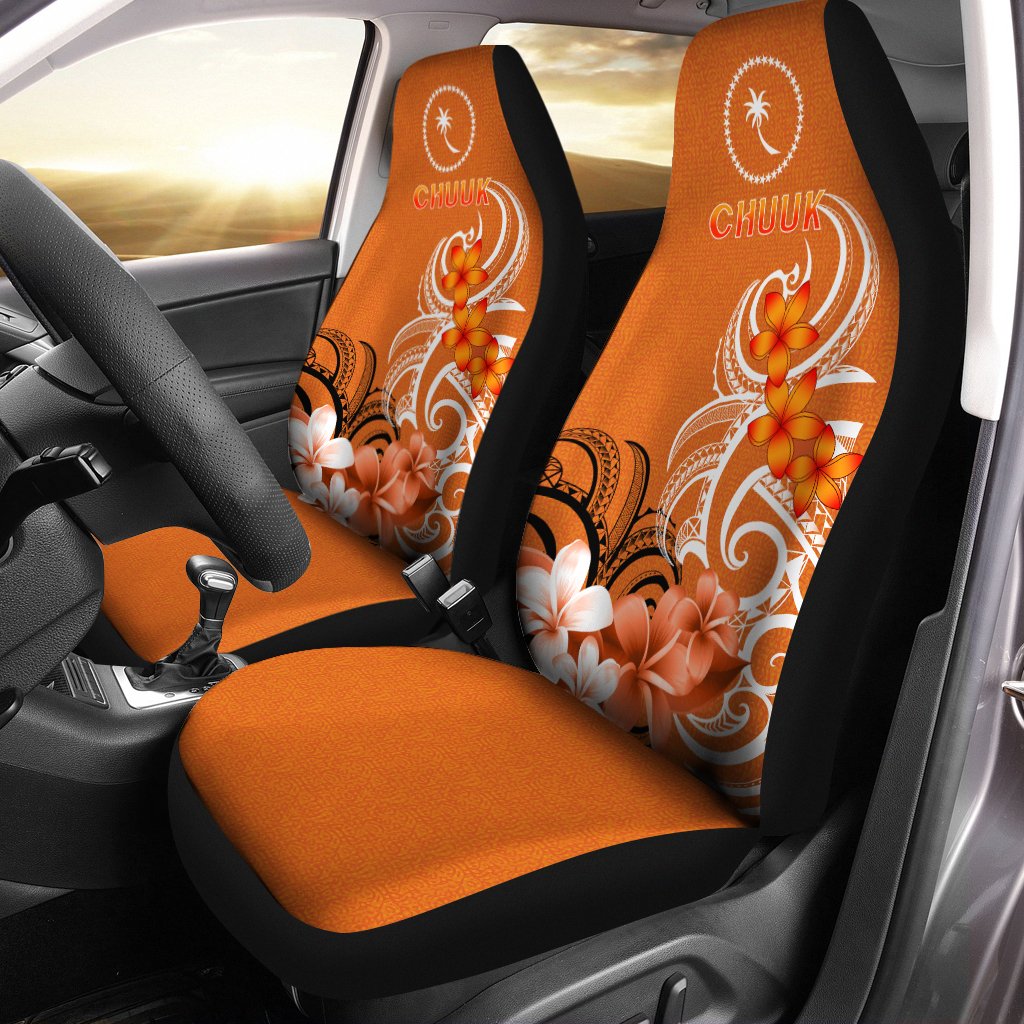 Chuuk Car Seat Covers - Chuuk Spirit Universal Fit Orange - Polynesian Pride