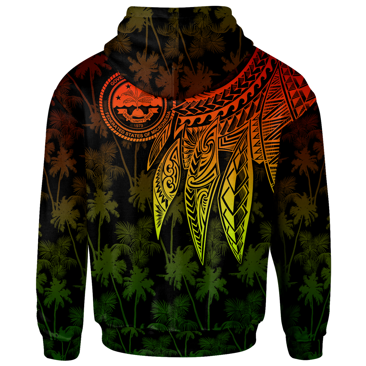 Federated States of Micronesia Hoodie Polynesian Wings (Reggae) - Polynesian Pride