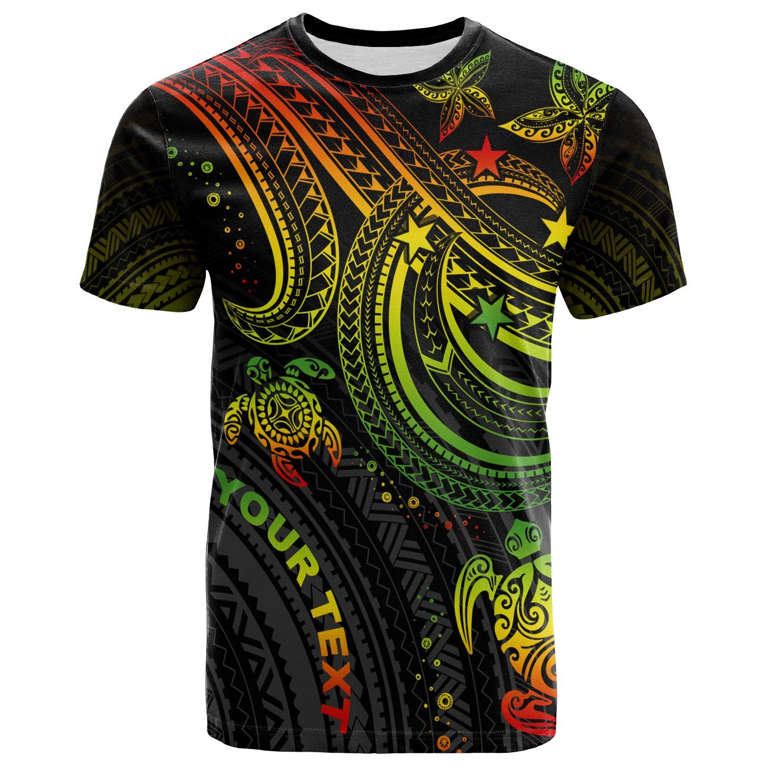 Federated States of Micronesia Custom T Shirt Reggae Turtle Unisex Art - Polynesian Pride