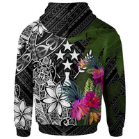 Kosrae Custom Zip up Hoodie Turtle Plumeria Banana Leaf - Polynesian Pride