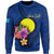 Palau Polynesian Custom Personalised Sweater - Floral With Seal Blue Unisex Blue - Polynesian Pride