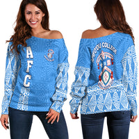 Apifo'ou College Off Shoulder Sweater Tongan Pattern AFC Lovers LT13 - Polynesian Pride