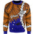 Papua New Guinea New Ireland Province Polynesian Custom Personalised Sweater - Tribal Wave Tattoo Unisex Blue - Polynesian Pride