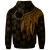 Cook Islands Custom Zip up Hoodie Polynesian Wings (Golden) - Polynesian Pride