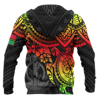 Vanuatu Polynesian Zip up Hoodie Reggae Turtle - Polynesian Pride