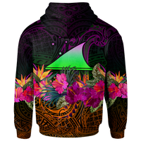 Tokelau Custom Zip up Hoodie Summer Hibiscus - Polynesian Pride