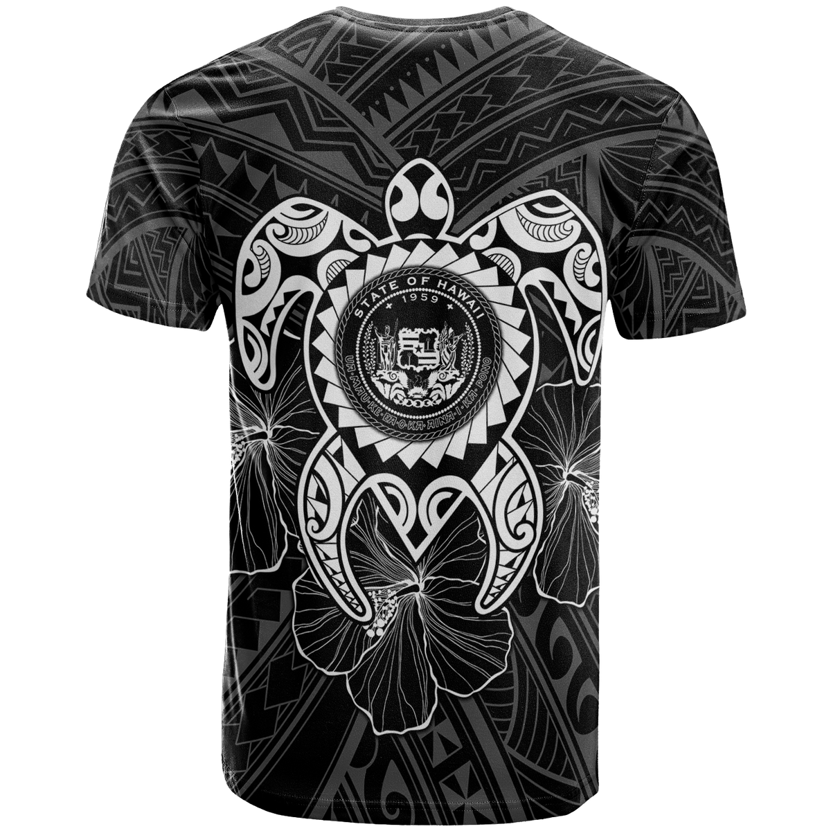 Hawaii Polynesian Custom T Shirt Vintage Polynesian Turtle (White) - Polynesian Pride
