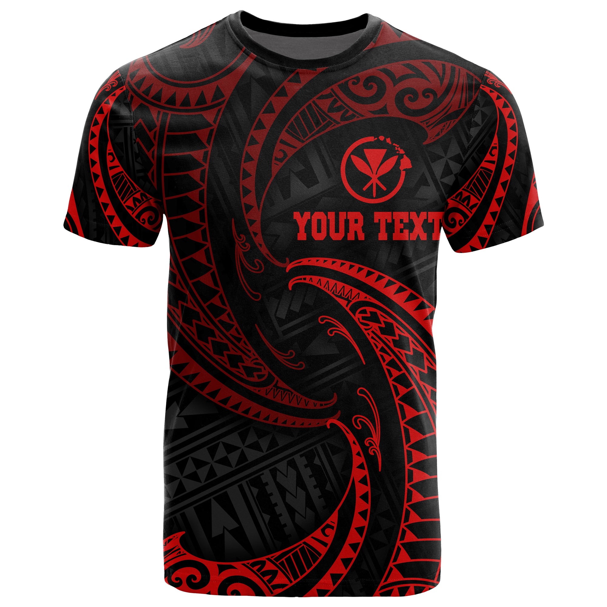 Polynesian Hawaii Custom T Shirt Red Tribal Wave Unisex Red - Polynesian Pride