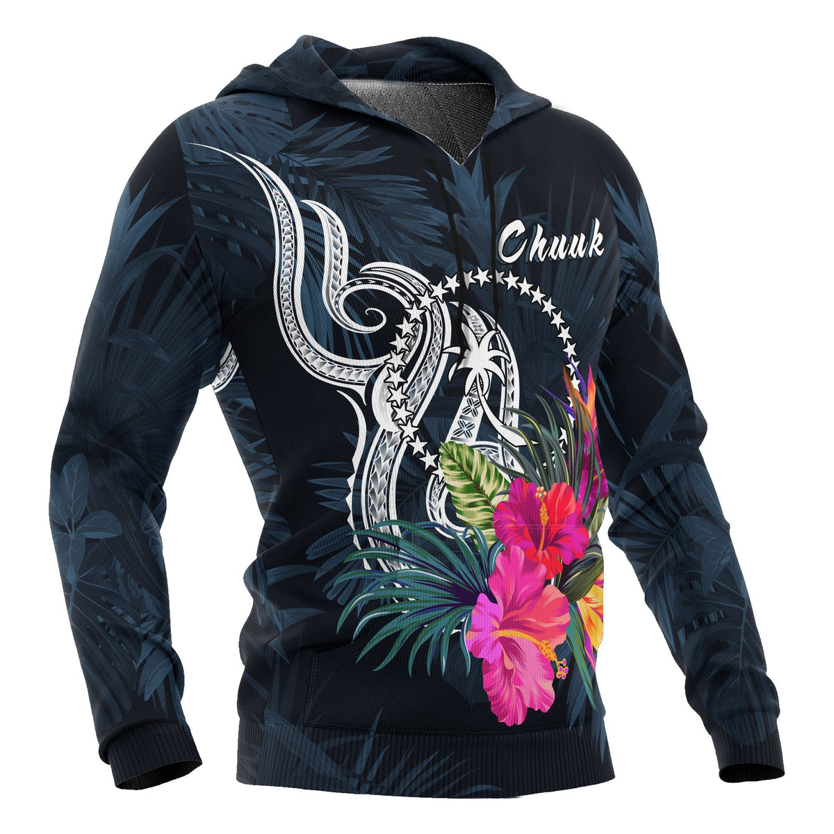 Chuuk Micronesia Hoodie Tropical Flowers - Polynesian Pride