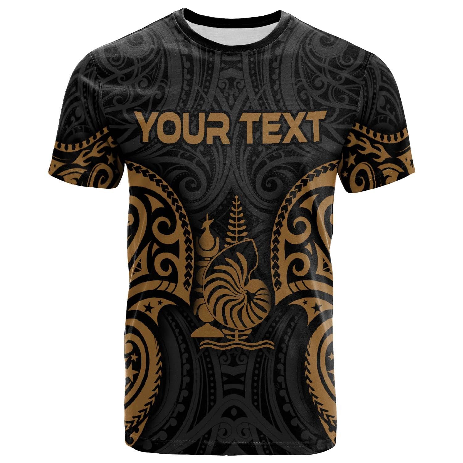 New Caledonia Polynesian Custom T Shirt NC Spirit Gold Unisex Gold - Polynesian Pride