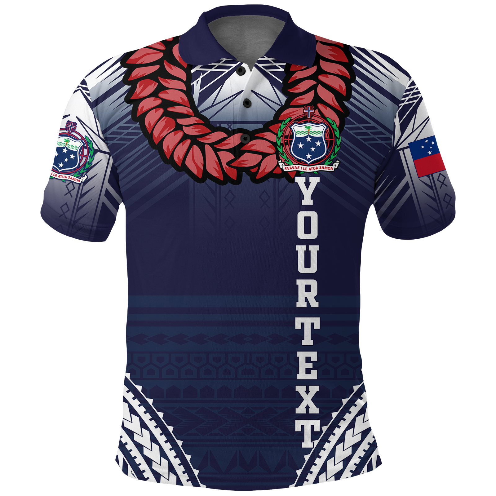 Custom Samoan Ula Fala Art Polo Shirt LT12 Unisex Blue - Polynesian Pride