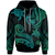 Niue Custom Hoodie Polynesian Turtle With Pattern Unisex Blue Green - Polynesian Pride