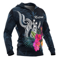 Kosrae Micronesia Hoodie Tropical Flowers - Polynesian Pride