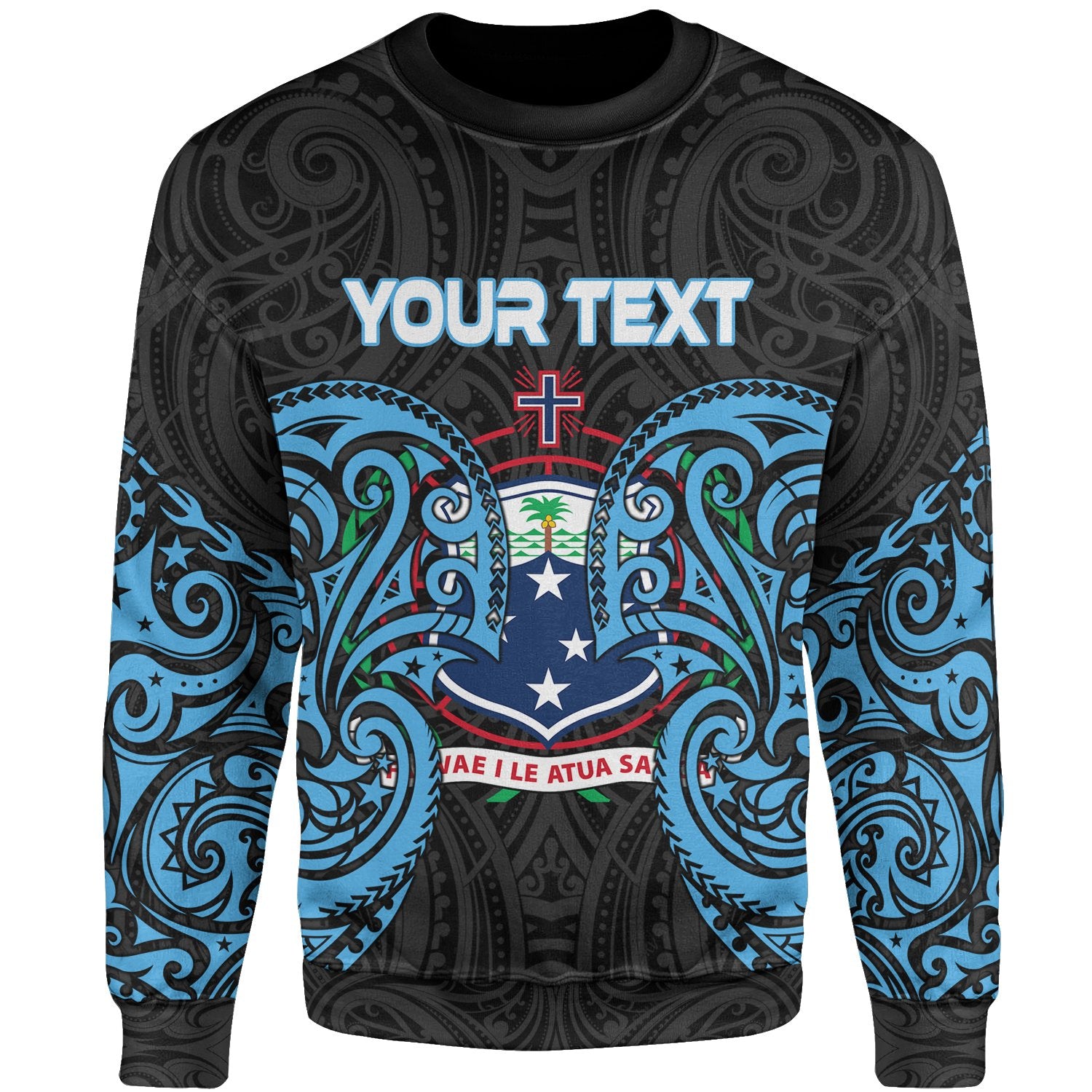 Samoa Polynesian Custom Personalised Sweater - Spirit Style Blue Unisex Blue - Polynesian Pride
