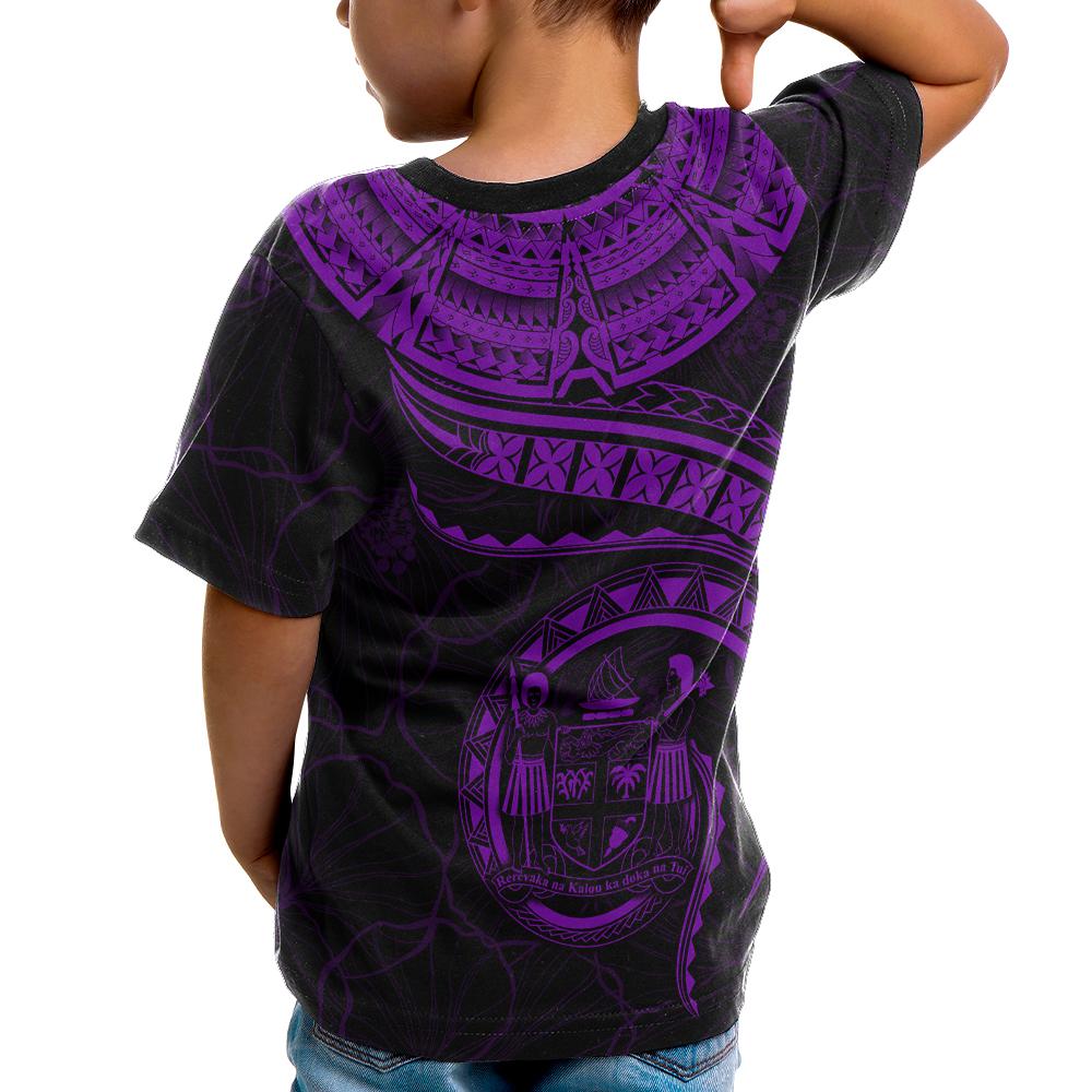 Fiji Polynesian T Shirt Fijian Waves (Purple) - Polynesian Pride