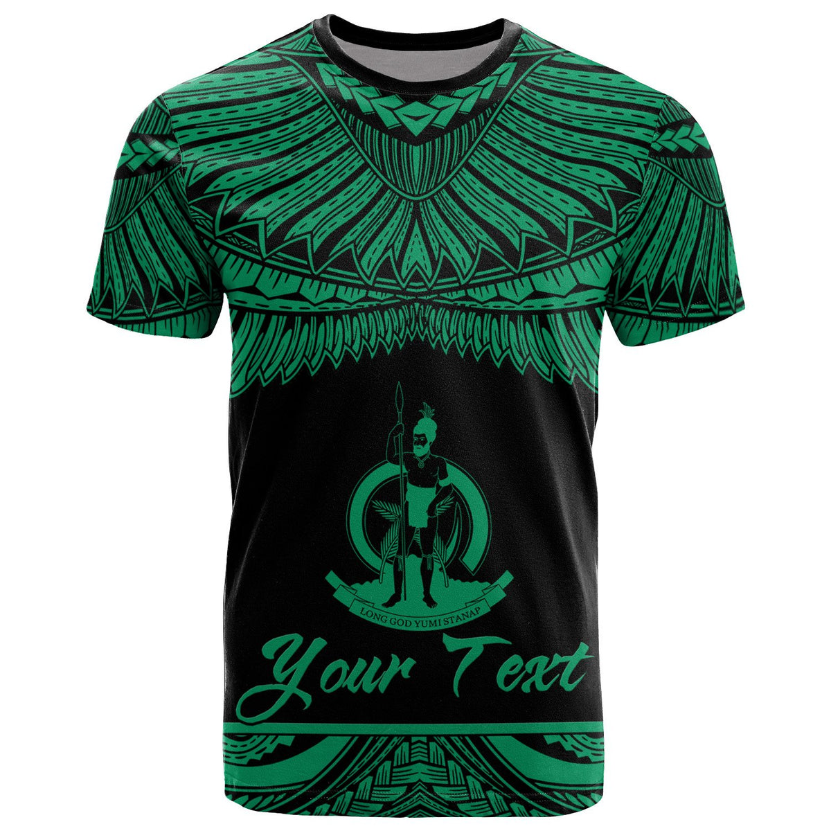 Vanuatu Polynesian Custom T Shirt Vanuatuan Pride Green Version Unisex Green - Polynesian Pride