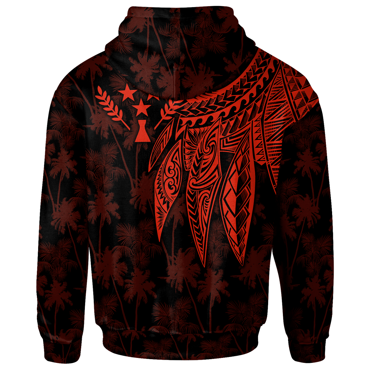 Kosrae Custom Hoodie Polynesian Wings (Red) - Polynesian Pride
