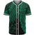Fiji Polynesian Custom Personalised Baseball Shirt - Tribal Wave Tattoo Green Unisex Green - Polynesian Pride