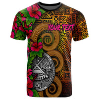 American Samoa Custom Polynesian T Shirt Hibiscus Vintage Unisex Orange - Polynesian Pride