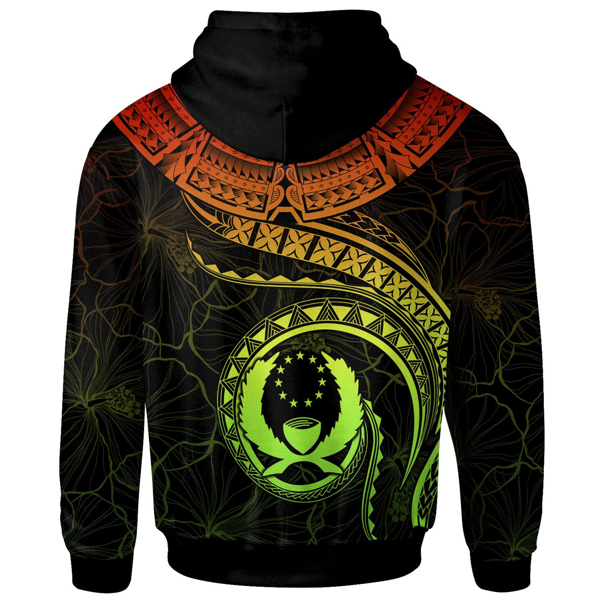 Pohnpei Polynesian Custom Zip up Hoodie Pohnpei Waves (Reggae) - Polynesian Pride