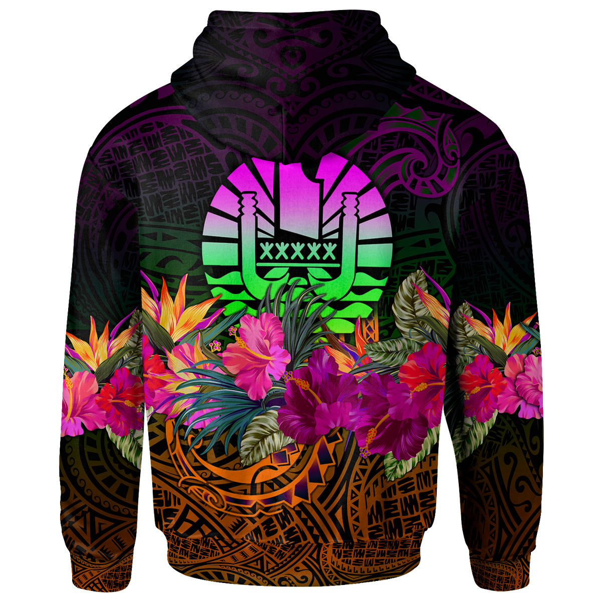 Tahiti Polynesian Hoodie Summer Hibiscus - Polynesian Pride