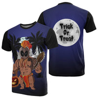 Halloween Trick Or Treat Kanaka Warrior T Shirt Unisex Black - Polynesian Pride